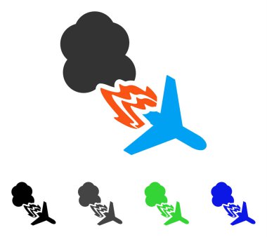 Ateş uçak düz simgesi