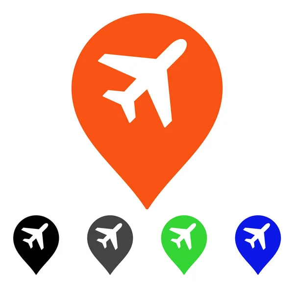 Mapa del aeropuerto Marker Flat Icon — Archivo Imágenes Vectoriales