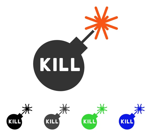 Kill Bomb Flat Icon — Stock Vector