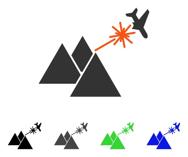 Icono plano de avión de ataque de pirámides — Archivo Imágenes Vectoriales