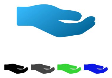 Paylaşımı el daire degrade simgesi