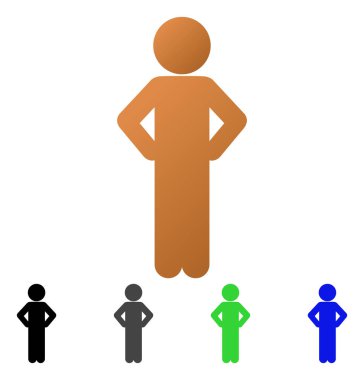 Çocuk Akimbo daire degrade simgesi