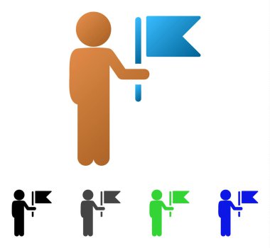 Çocuk Komutan düz degrade simgesi