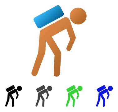 Çocuk kurye daire degrade simgesi