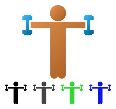 Çocuk Fitness düz degrade simgesi