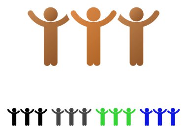 Neşeli çocuk ellerini daire degrade simgesi