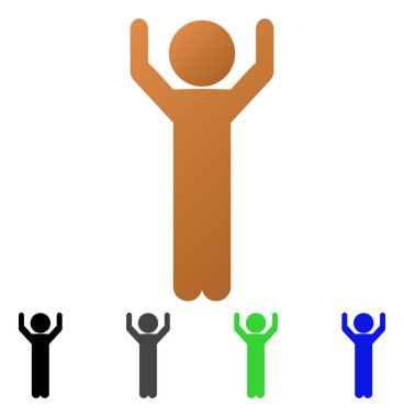 Çocuk düz degrade simgesini Kaldır ellerini