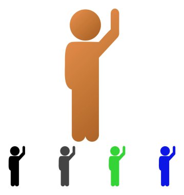 Çocuk Merhaba daire degrade simgesi