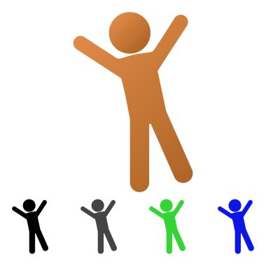 Çocuk sevinç düz degrade simgesi