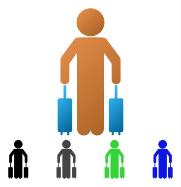 Çocuk yolcu daire degrade simgesi