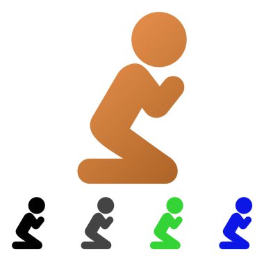 Çocuk dua daire degrade simgesi