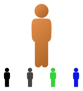 Çocuk ayakta poz daire degrade simgesi