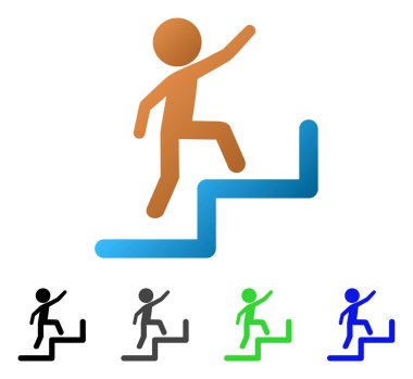 Degrade simge çocuk adımları yukarıda düz