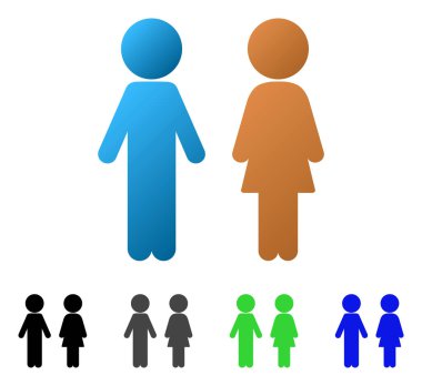 Çocuk düz degrade simgesini çift