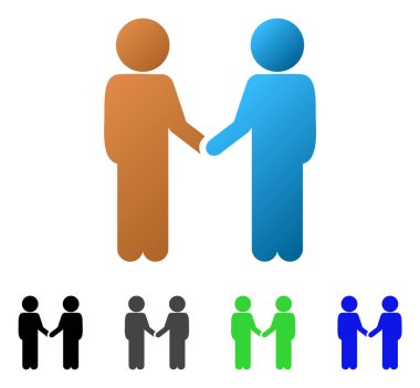 Çocuklar el sıkışma daire degrade simgesi