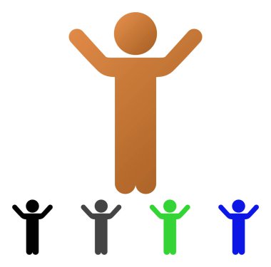 Eller yukarı çocuk düz degrade simgesi