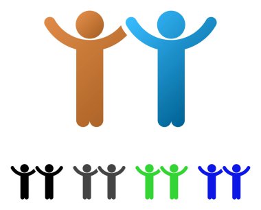 Eller yukarı çocuklar daire degrade simgesi