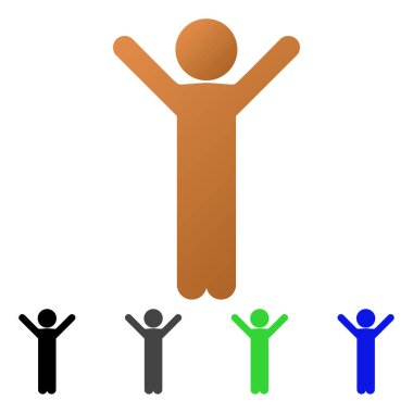 Mutlu çocuk düz degrade simgesi