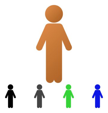 Çocuk ayakta daire degrade simgesi