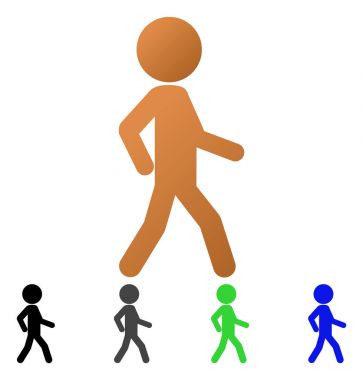 Çocuk düz degrade yürüyüş simgesi