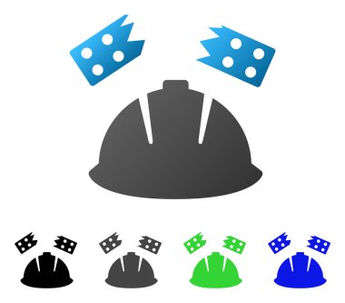 Tuğla kask kaza daire degrade simgesi