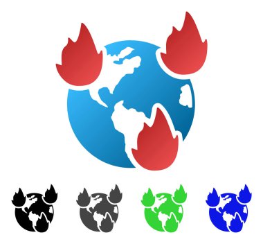 Dünya afetler daire degrade simgesi