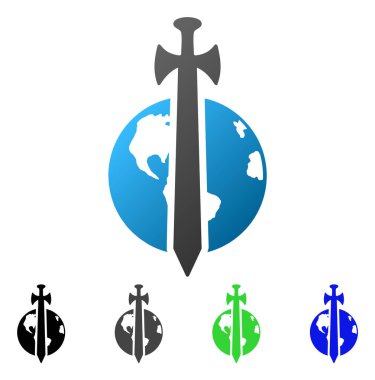 Dünya askeri koruma daire degrade simgesi