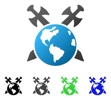 Dünya'ya kılıç daire degrade simgesi