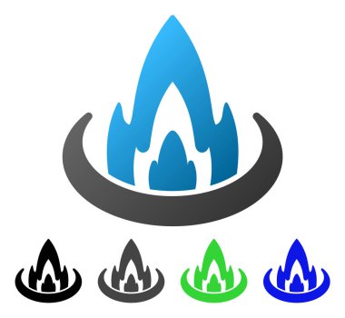 Yangın yeri düz degrade simgesi