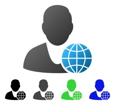 Genel Müdür düz degrade simgesi