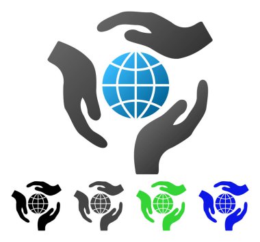 Küresel koruma daire degrade simgesi