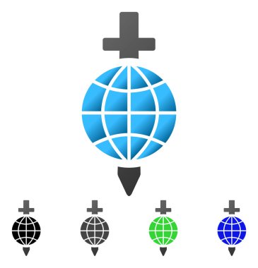 Küresel güvenlik kılıç daire degrade simgesi