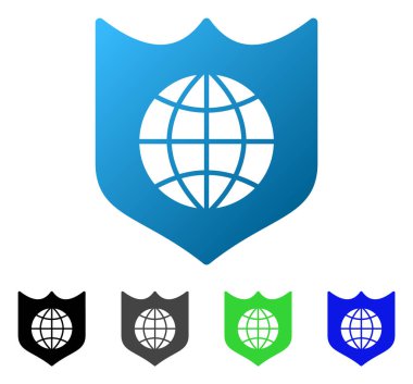 Küresel kalkan daire degrade simgesi