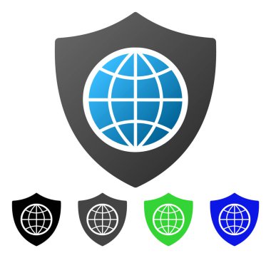 Küresel kalkan daire degrade simgesi