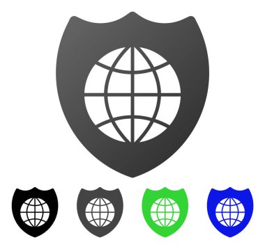 Küresel kalkan daire degrade simgesi