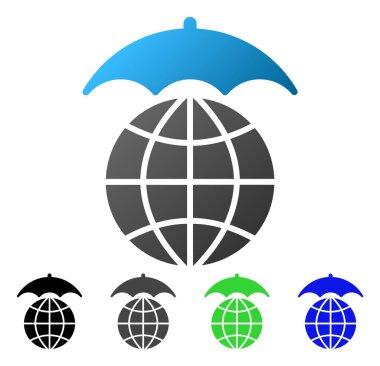 Global şemsiye daire degrade simgesi