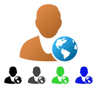 Uluslararası Müdürü düz degrade simgesi