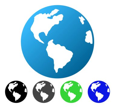 Planet Earth düz degrade simgesi