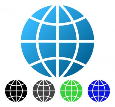 Gezegen dünya düz degrade simgesi