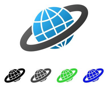 Gezegen halka daire degrade simgesi