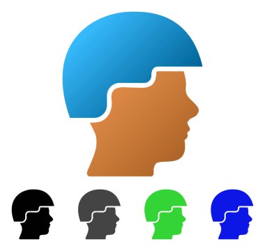 Asker kask daire degrade simgesi