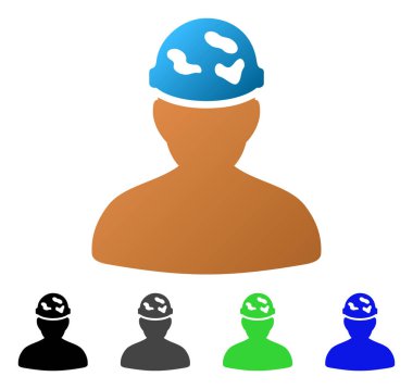 Asker benekli kask altında daire degrade simgesi