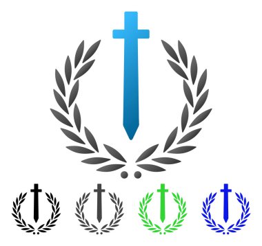 Kılıç onur Embleme düz degrade simgesi