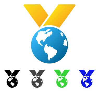 Dünya madalya daire degrade simgesi