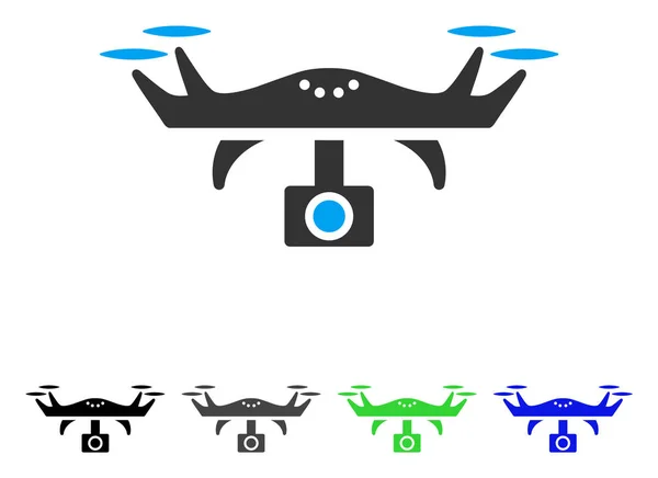 Video Spy Copter Icono plano — Vector de stock