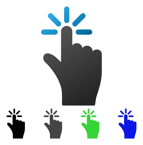 Clic en el dedo ícono de gradiente plano — Archivo Imágenes Vectoriales