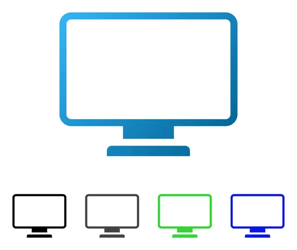 Монитор плоской градиентной иконы — стоковый вектор