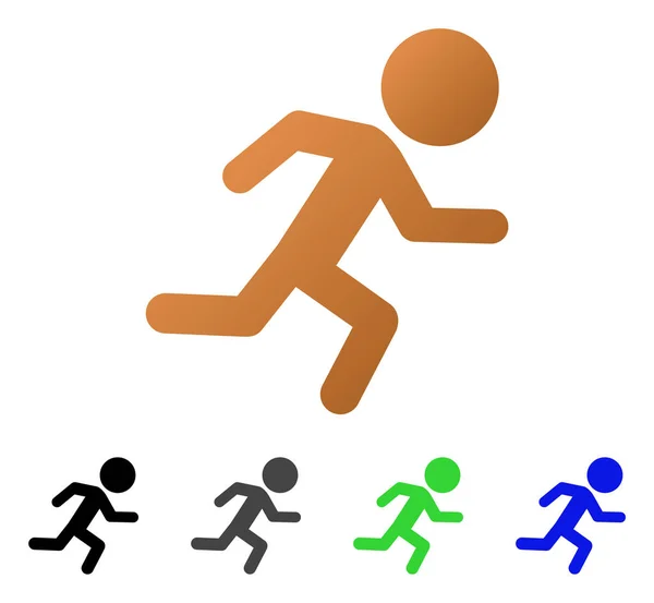 Icono de gradiente plano para niños corriendo — Vector de stock
