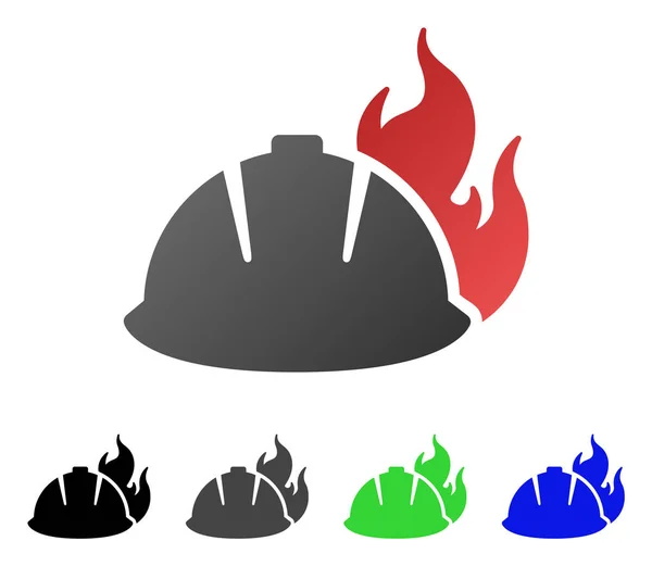 Fire Helmet Flat Gradient Icon — Stock Vector