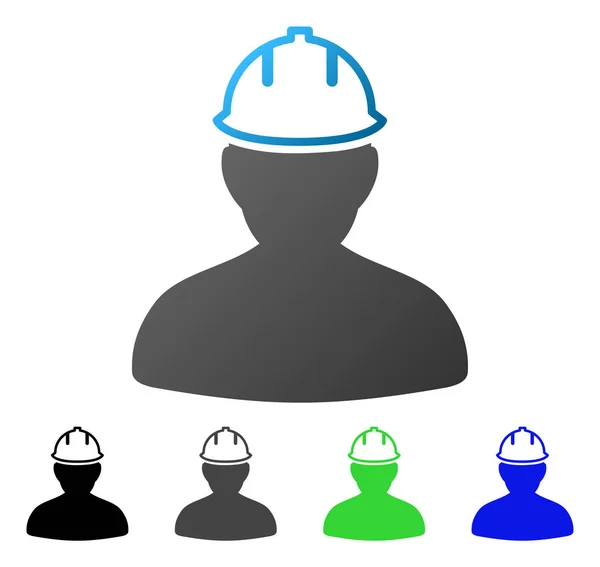 Person In Hardhat Flat Gradient Icon — Stock Vector